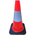 Electriduct Traffic Cone with Reflective Collar- 18"- Black Base TC-ED-18RB
